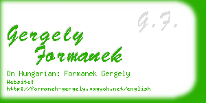 gergely formanek business card